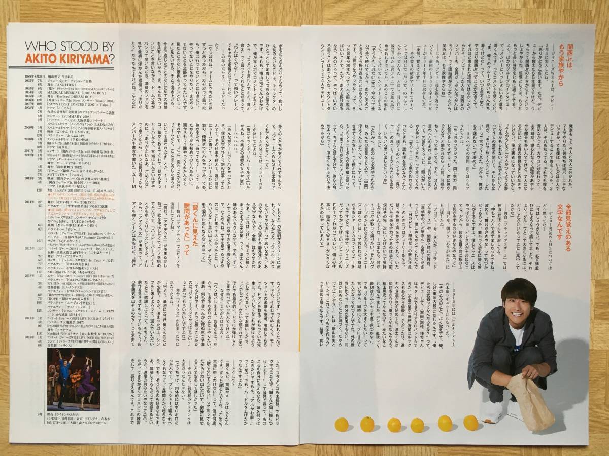 ☆MYOJO 2018.10月号 ジャニーズWEST-桐山照史(1万字インタビュー