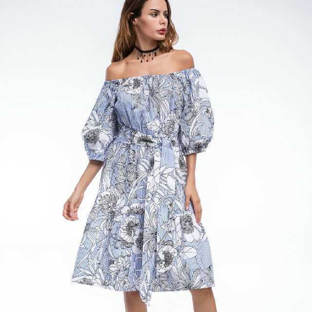 Zara ストライプ花柄ボタニカル ワンピース オフショルダーにも Lサイズ Used の落札情報詳細 ヤフオク落札価格情報 オークフリー スマートフォン版