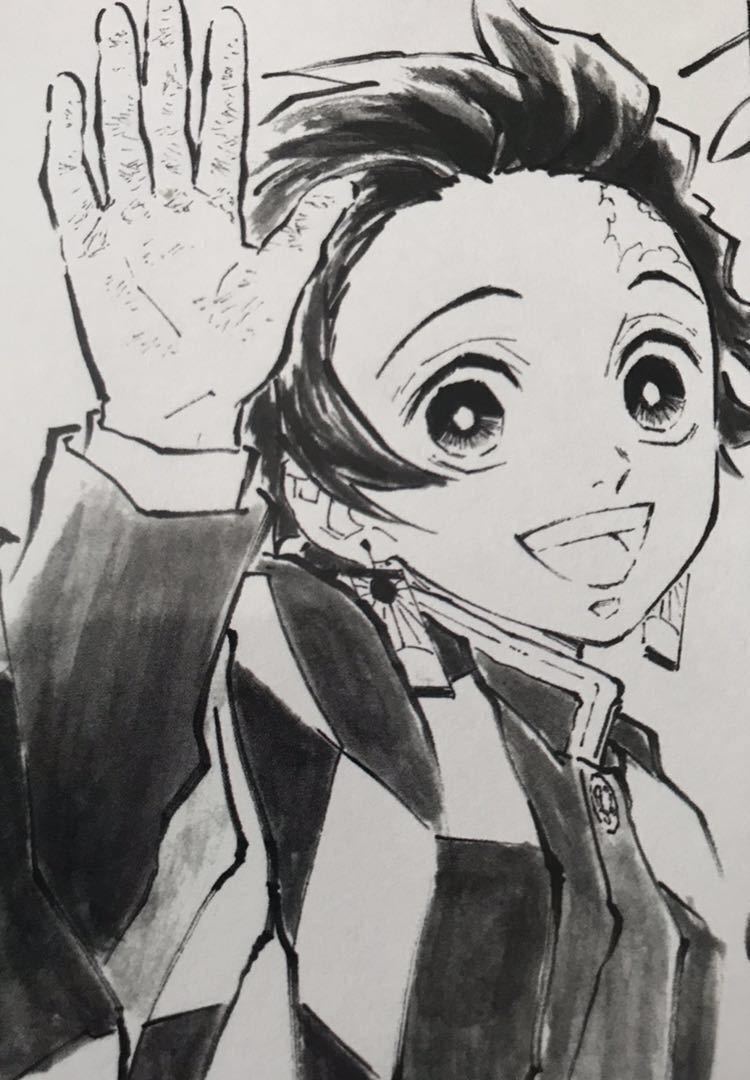 【コミケ限定品】箔押し ミニ色紙 豪華版 幕間画集 サイン入り 冨岡義勇 鬼滅の刃 ufotable コミケ105 新規描き下ろし幕間画集表紙イラスト