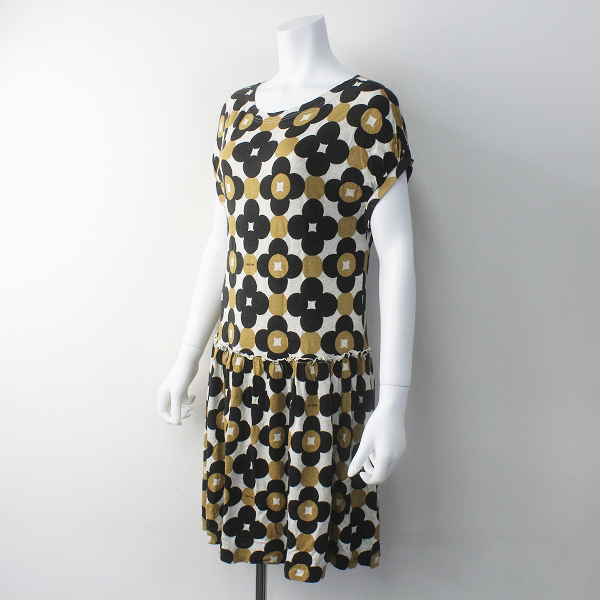 Peu Pres プープレ リネン レーヨン ドット フラワー プリント カットソー ワンピース キナリ ブラック ベージュ の落札情報詳細 ヤフオク落札価格情報 オークフリー スマートフォン版