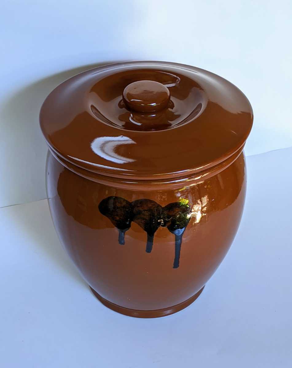 久松窯 常滑焼 蓋付丸壺10号 18L