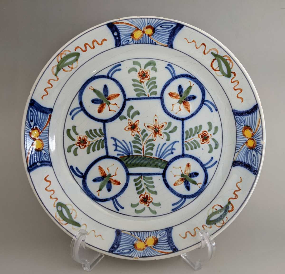 オランダデルフト輪花皿 18世紀頃