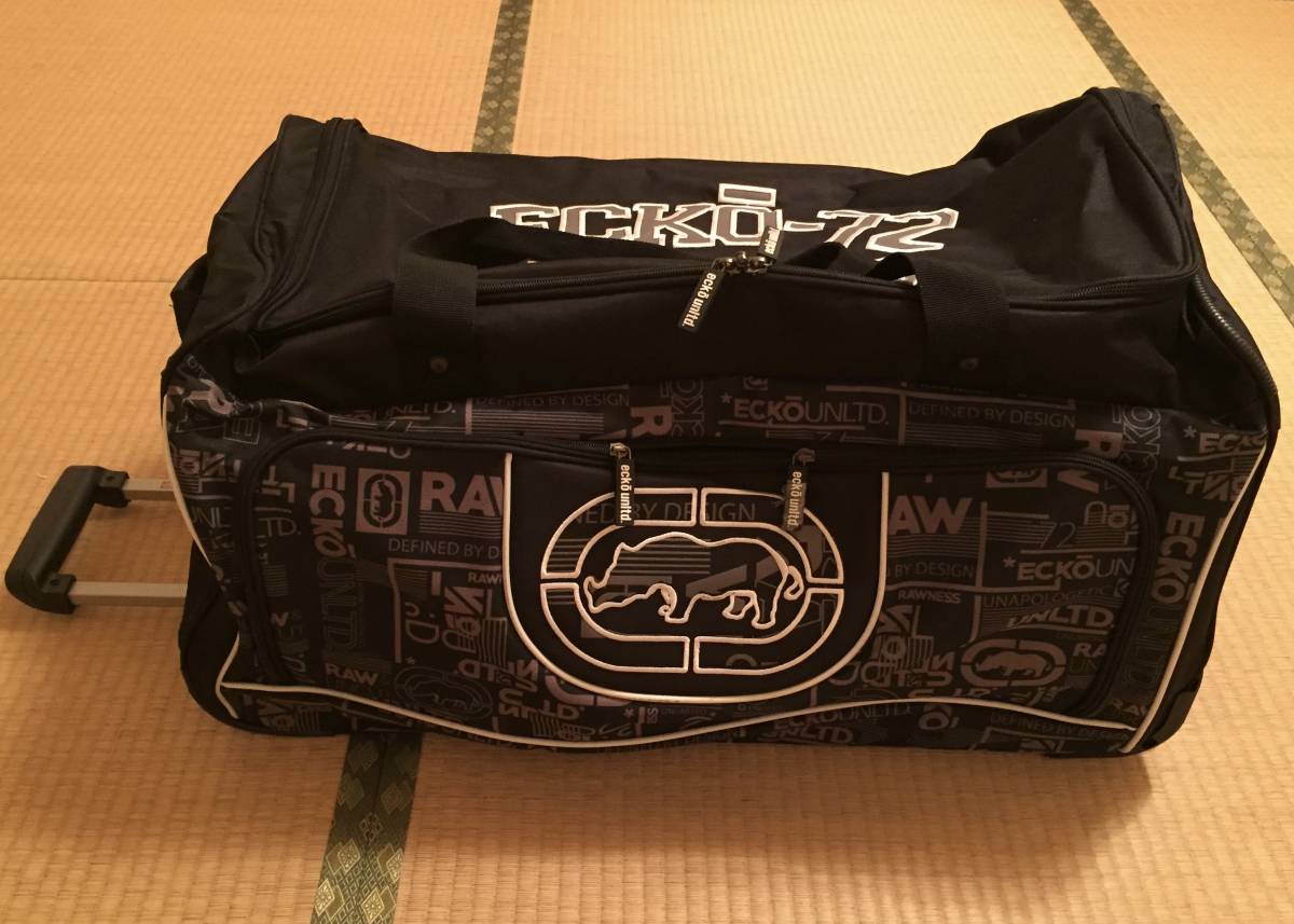 一度だけ使用 Ecko Unltd ローリングダッフルバッグ スーツケース 旅行バッグ 黒 エコーアンリミテッド 70cmx36cm の落札情報詳細 ヤフオク落札価格情報 オークフリー スマートフォン版
