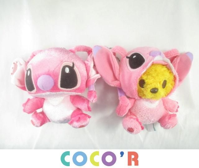 中古】スティッチ。エンジェルのぬいぐるみ．キーホルダー