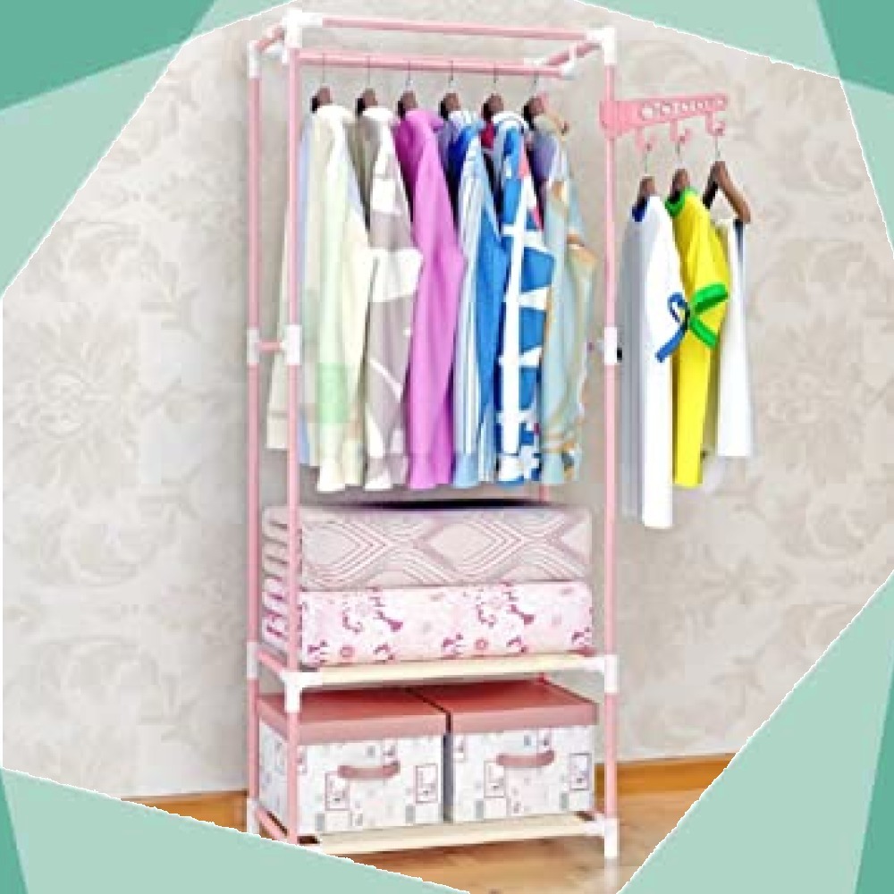 3段メタルラック ピンク