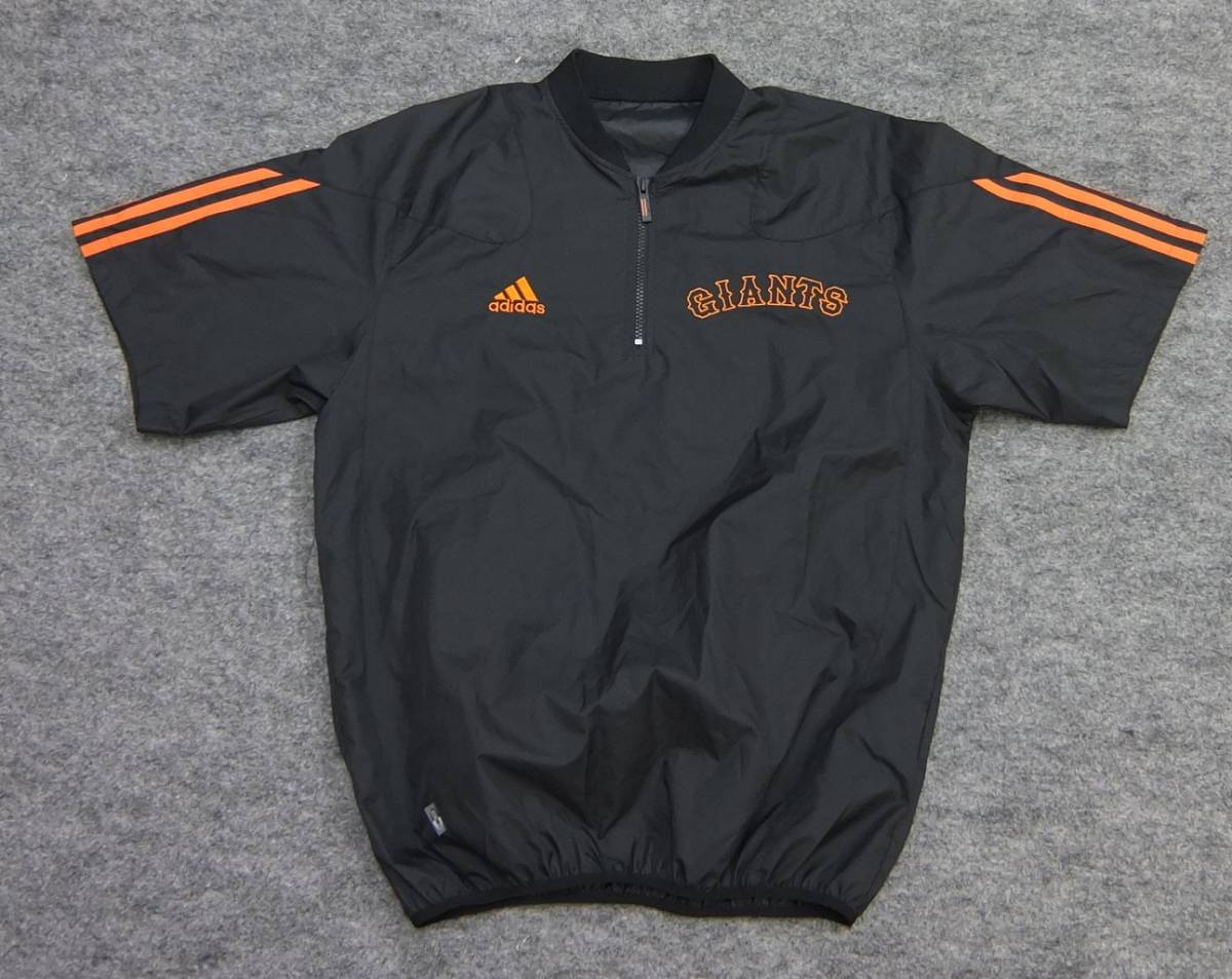 adidas 読売ジャイアンツ 半袖 ポリエステル ハーフジップ M ブルゾン