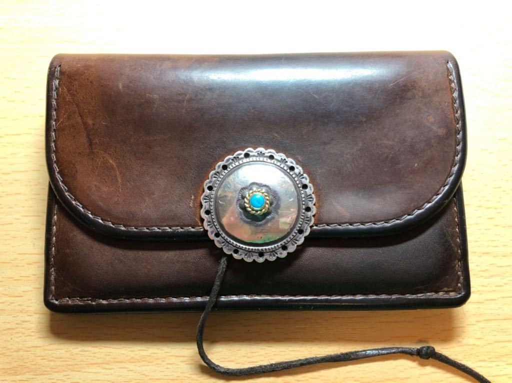 ゴローズ　長財布　　goro's　GB-14/金縄ターコイズ付きフラワーコンチョ ゴローズ 長財布 goro's GB-14/金縄ターコイズ付きフラワーコンチョ