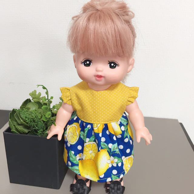 新品 メルちゃん レモン柄 黄色水玉模様 ワンピース ハンドメイド 手作り 服 洋服 おせわパーツ 着せ替え ネネちゃん レミン ソラン の落札情報詳細 ヤフオク落札価格情報 オークフリー スマートフォン版