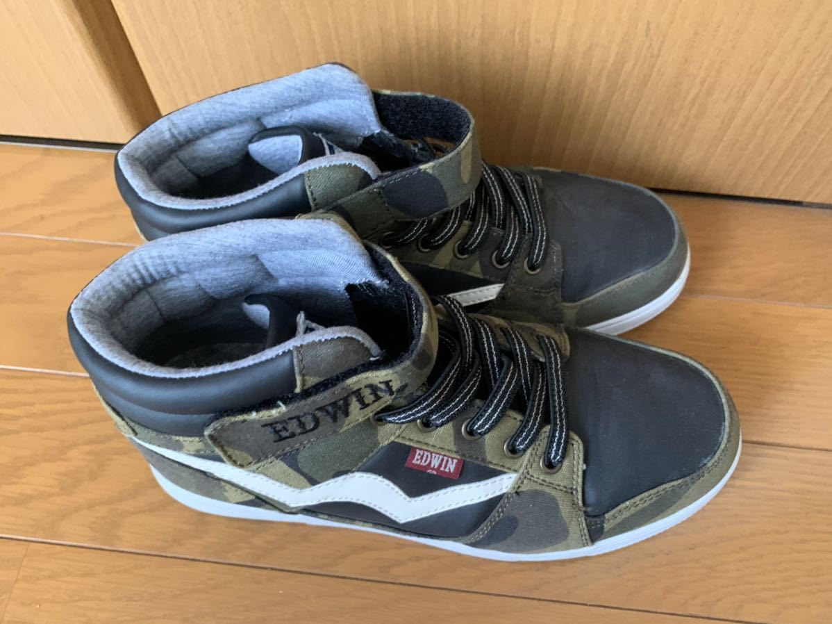 室内履きのみで美品 かっこいいedwinのハイカットスニーカー シューズ 靴 23cm の落札情報詳細 ヤフオク落札価格情報 オークフリー スマートフォン版