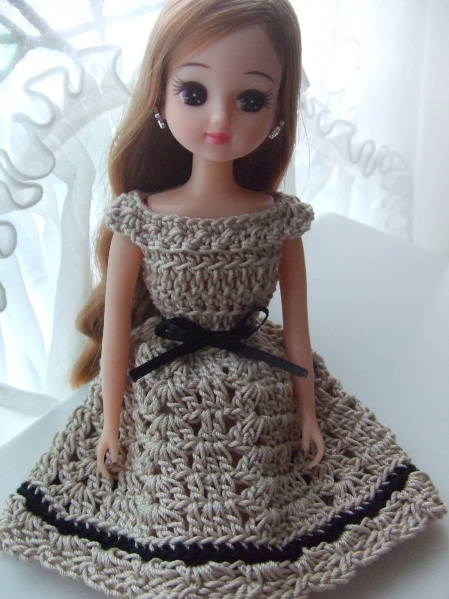 リカちゃん ハンドメイド 太 フリースベレー ベージュ ホワイト 