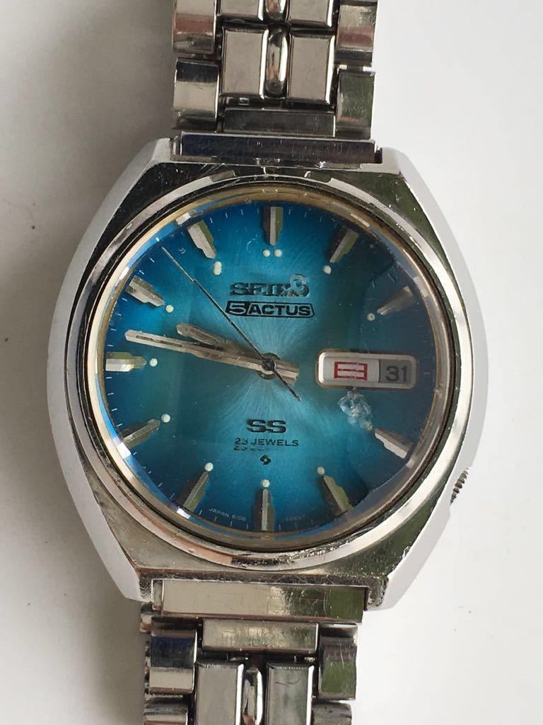 【稼働品】SEIKO ACTUS 6106-7700 自動巻き腕時計 青文字盤 セイコー AT/自動巻 6106-7700 セイコー5アクタス ブルー系文字盤