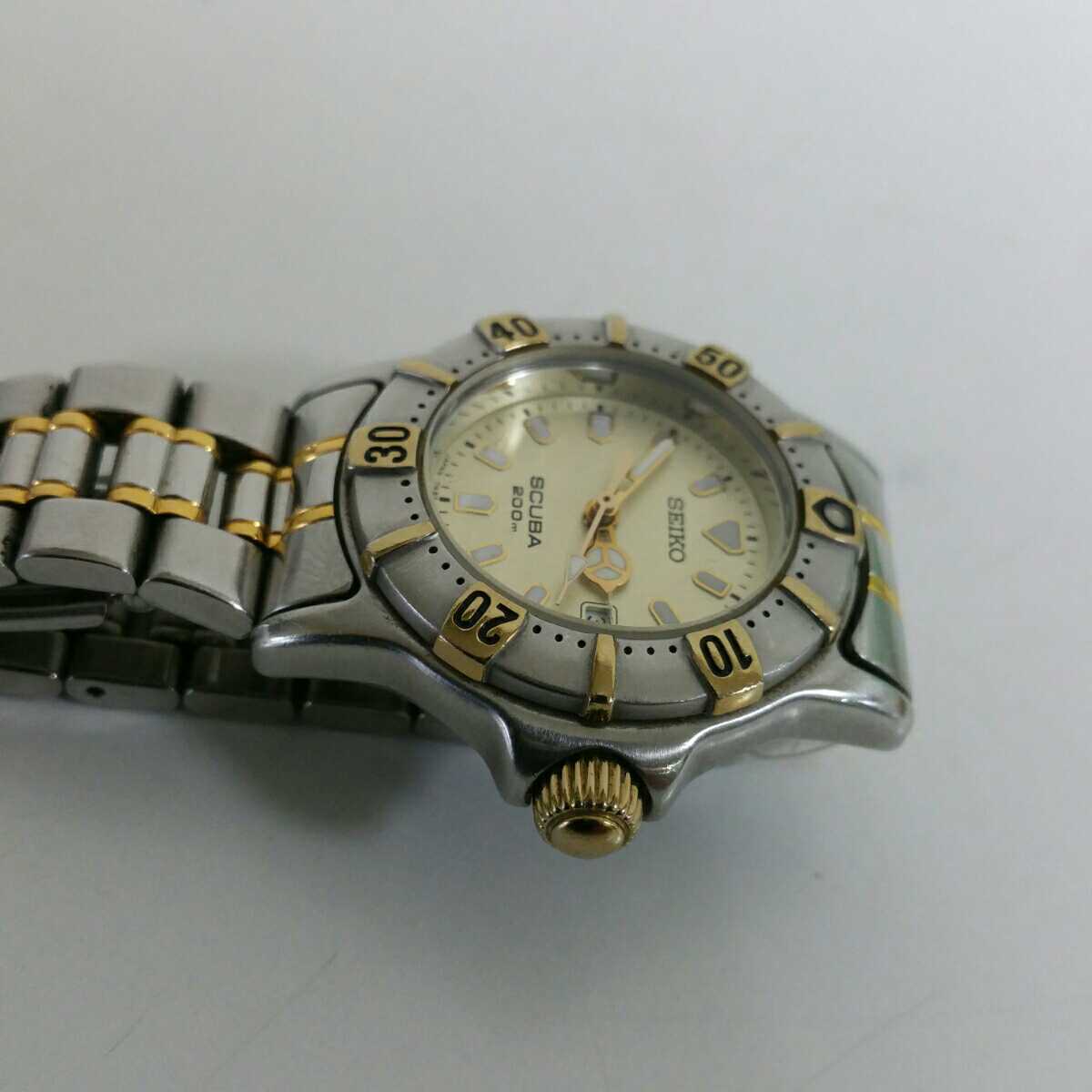 ☆SEIKO/セイコー SCUBA 200m 7N85-0040 電池交換済み レディース