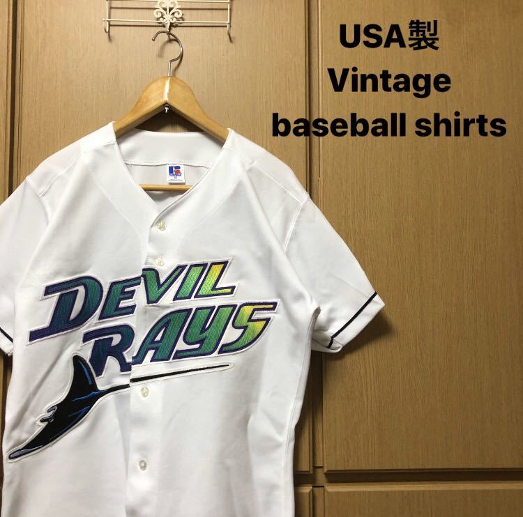 USA製 DEVIL RAYS デビルレイズ ベースボールシャツ ユニフォームの