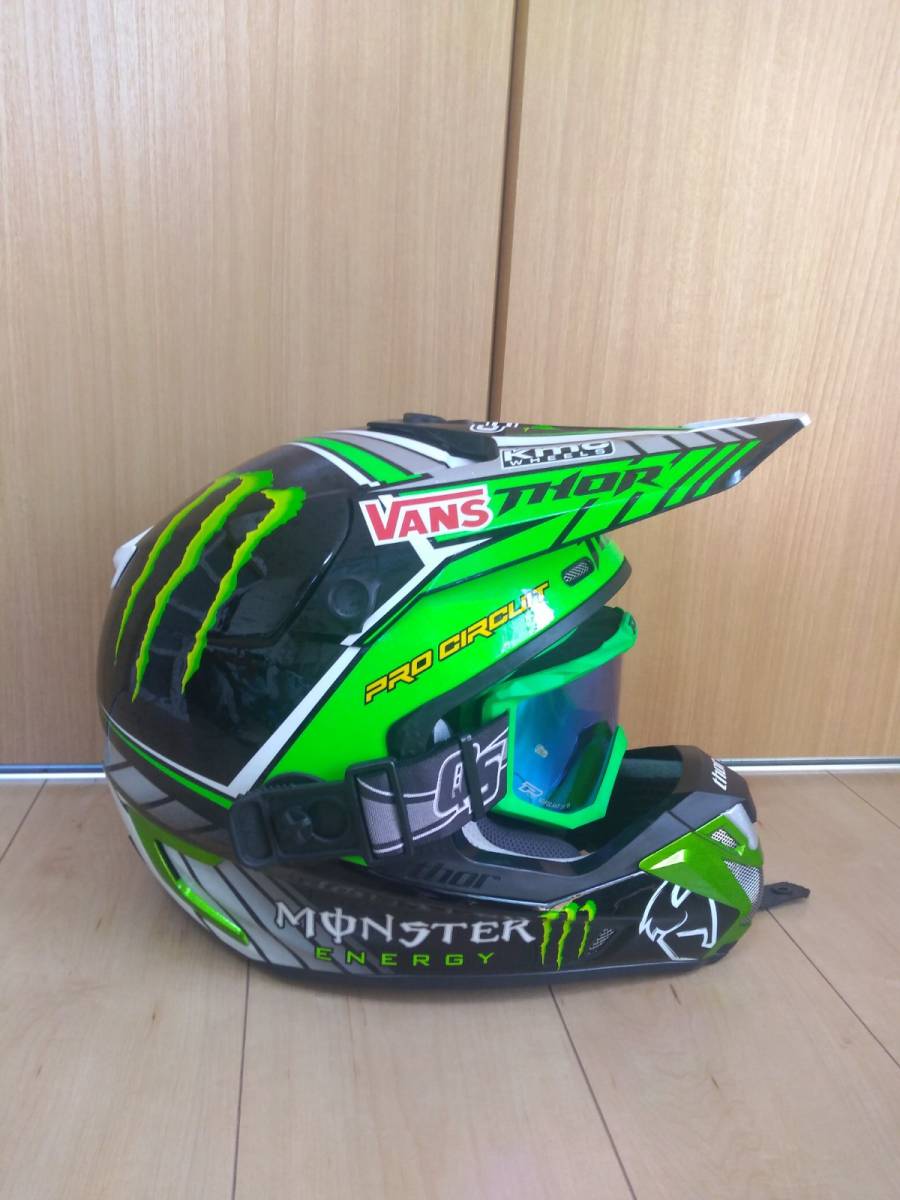 希少】THOR オフロードヘルメット モンスターエナジーゴーグル付き