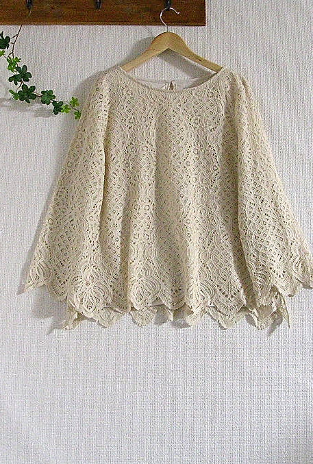 新☆横浜元町ゼラールZelal☆総レースプルオーバーブラウスCL大きいサイズ15 未使用・タグ付き！元町ゼラール レース 長袖　プルオーバー 3L