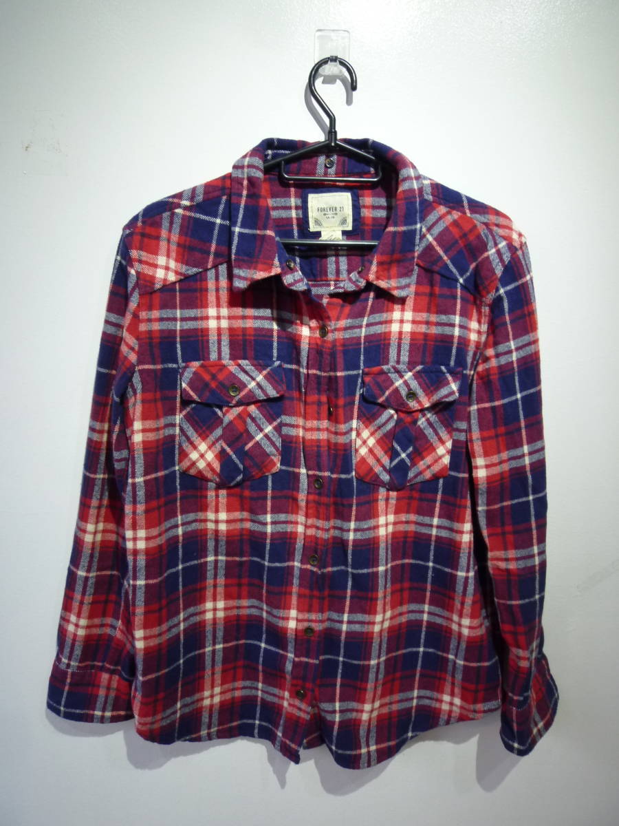 Forever21 フォーエバートゥエンティーワン 長袖チェックシャツ 赤紺白チェック サイズs メンズ 01 の落札情報詳細 ヤフオク落札価格情報 オークフリー スマートフォン版