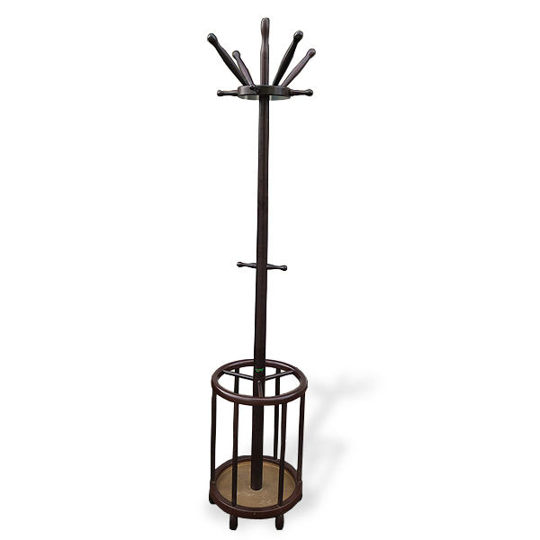当時物 古家具◾️Najico ナジコ 木製ポールハンガー コートハンガー 傘立て レトロモダン ポールハンガーラック(傘立て付)】検：najico