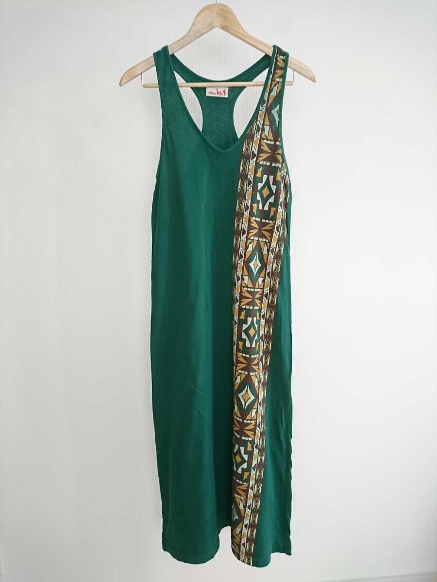 チチカカ Titicaca ノースリーブ ロングワンピース グリーン 緑 タンクトップ Y字タンク Yバック フリーサイズ エスニック アジアン の落札情報詳細 ヤフオク落札価格情報 オークフリー スマートフォン版