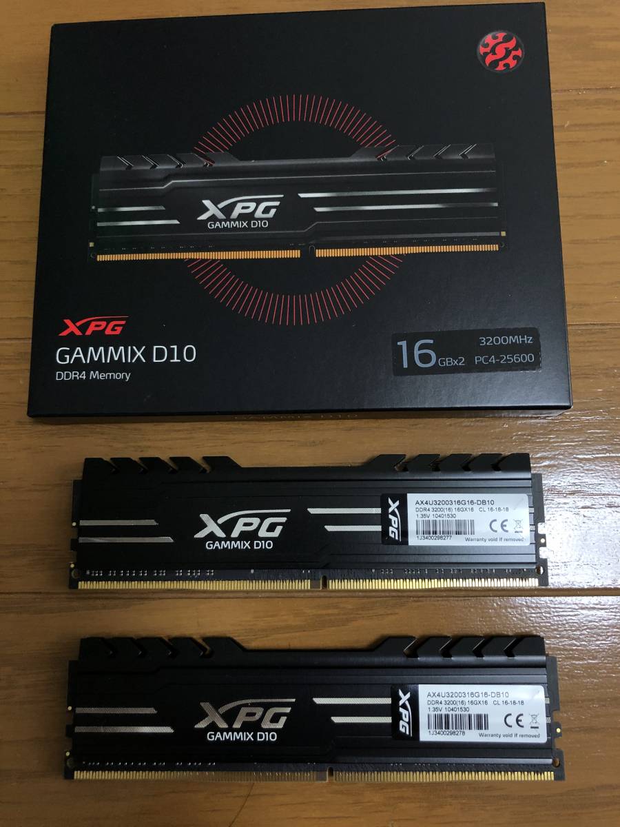Adata Xpg Gammix D10 デスクトップpc用メモリ Pc4 25600 Ddr4 3200 32gb 16gbx2枚組 ヒートシンク付 ブラック Ax4u3200316g16 Db10 の落札情報詳細 ヤフオク落札価格情報 オークフリー スマートフォン版
