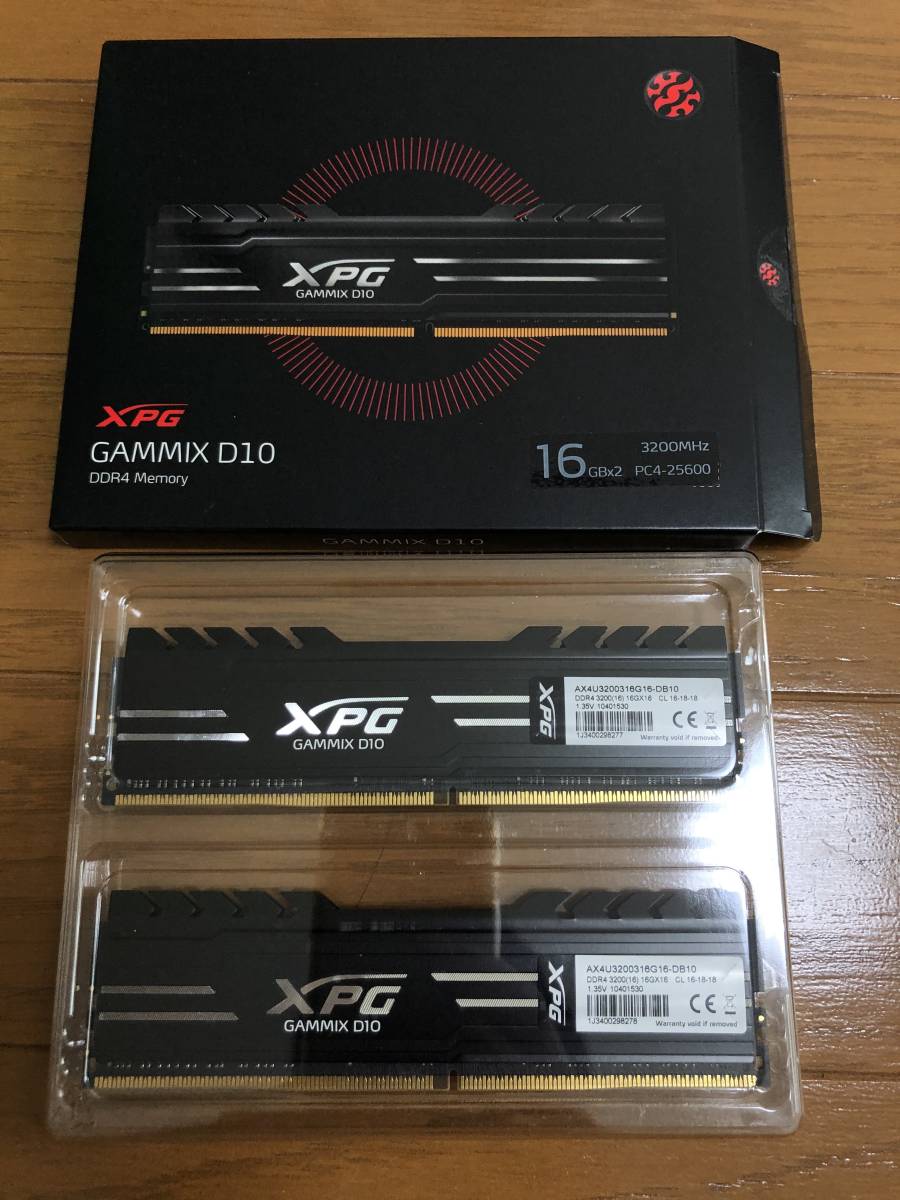 Adata Xpg Gammix D10 デスクトップpc用メモリ Pc4 25600 Ddr4 3200 32gb 16gbx2枚組 ヒートシンク付 ブラック Ax4u3200316g16 Db10 の落札情報詳細 ヤフオク落札価格情報 オークフリー スマートフォン版