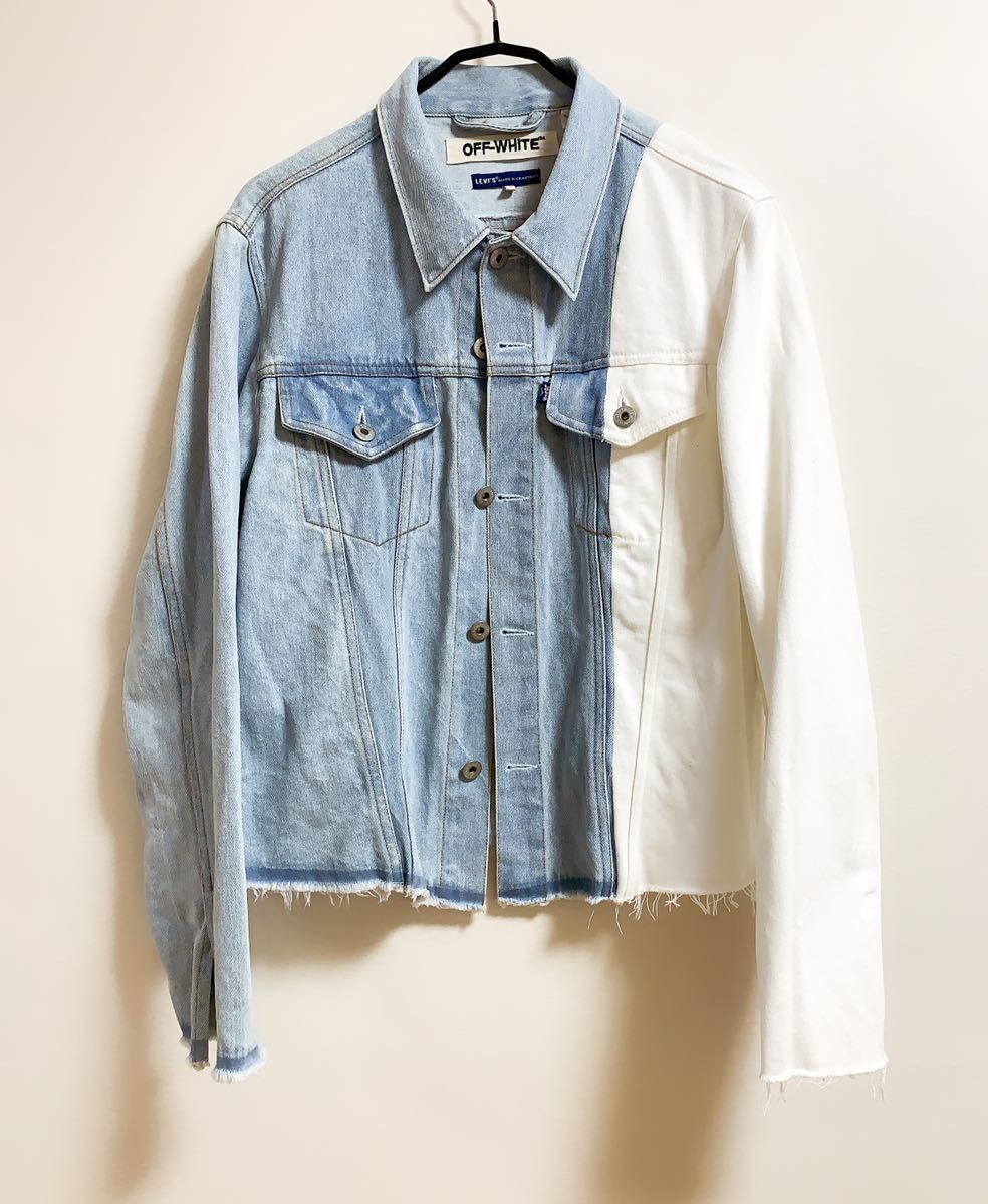 Levi S Off White Denim Jacket 16 デニムジャケット 2号 肩幅46cm 身幅53cm 着丈64cm 袖丈63cm の落札情報詳細 ヤフオク落札価格情報 オークフリー スマートフォン版