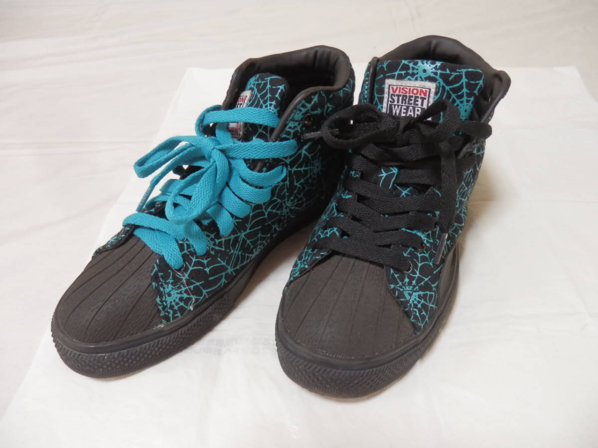 8 Vision Street Wear Ehwg ヴィジョンストリートウェア ハイカットスニーカー クモの巣 ブラック 紐靴 の落札情報詳細 ヤフオク落札価格情報 オークフリー スマートフォン版