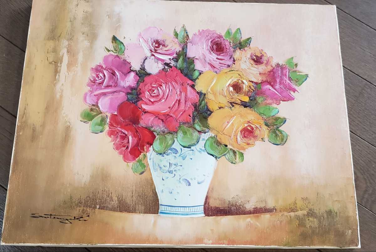 中島達幸　絵画　薔薇　油絵　インテリア 中島達幸 絵画 薔薇 油絵 インテリア 中島達幸 「ばら」油彩 F6
