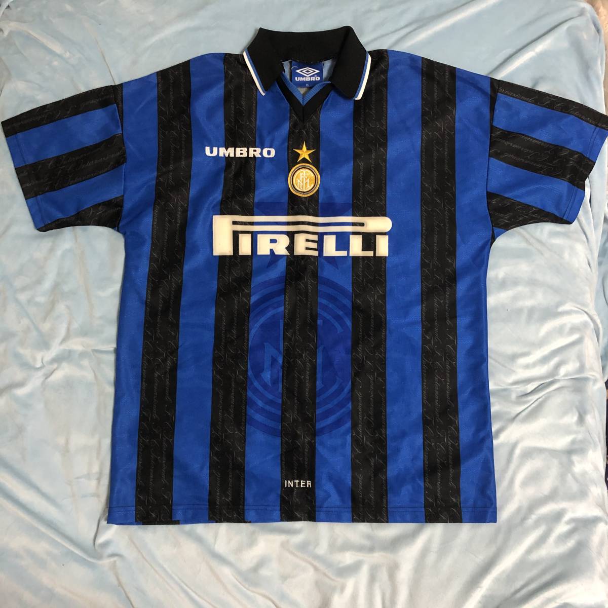 97/98 インテル ロナウド XLサイズ 97/98 インテル ホーム 半袖 XLサイズ アンブロ ロナウド レコバ