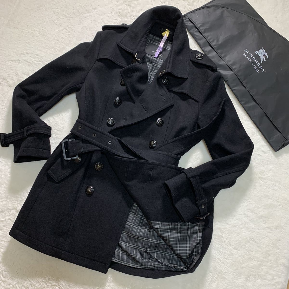 BURBERRY BLACK LABEL カシミア混 ノバチェック トレンチ