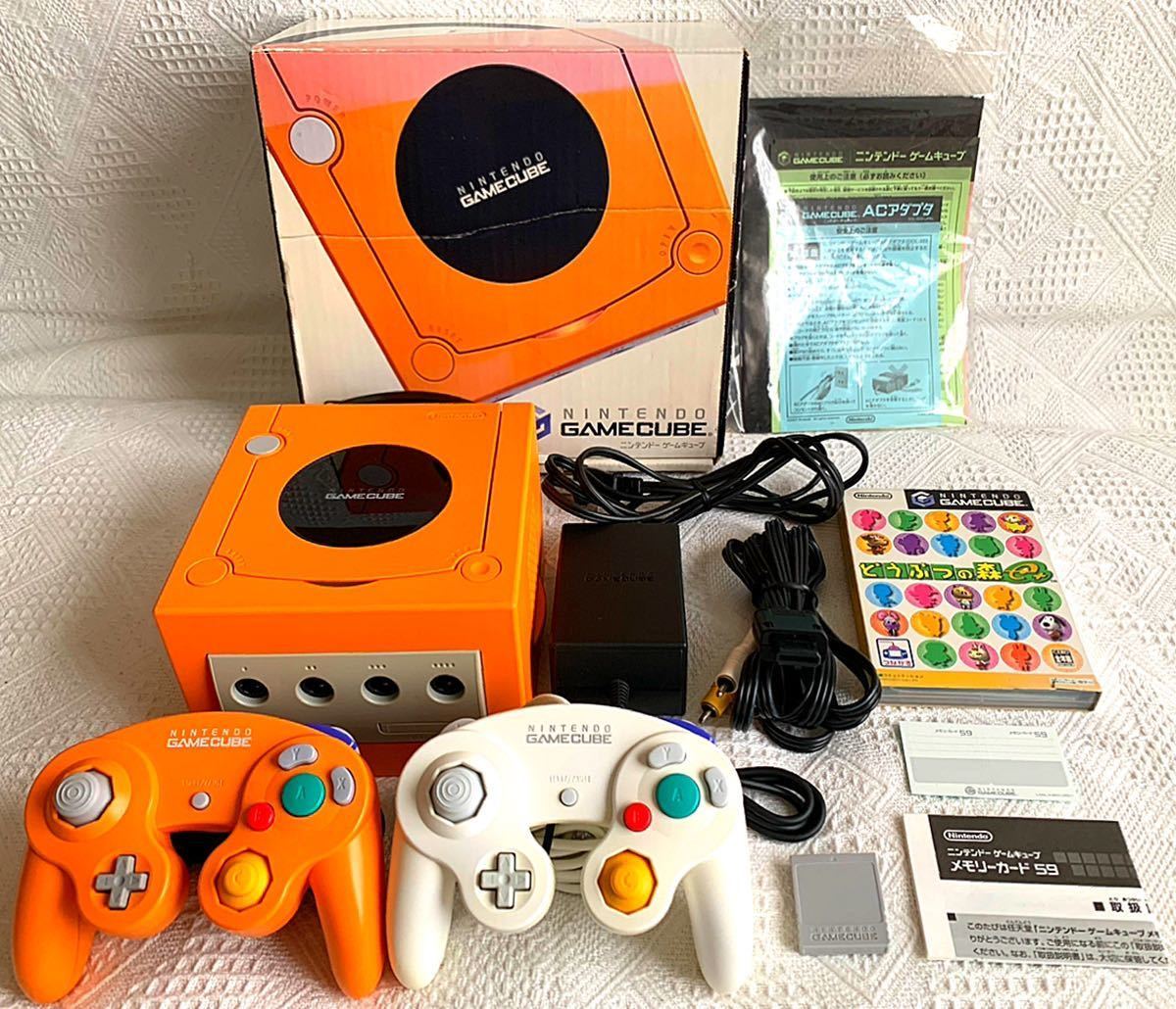 動作確認済】GC 本体 オレンジ2台 コントローラ2台 (1台訳あり) 【公式