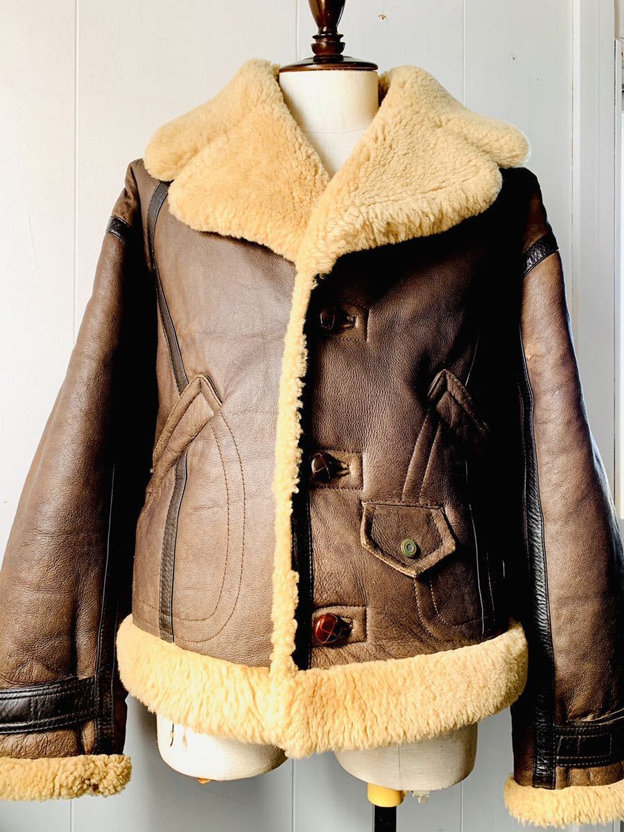 ヴィンテージ Unknown Sheepskin Co ムートンジャケット 40 実寸l程度 B 3 フライトジャケット Usa U K の落札情報詳細 ヤフオク落札価格情報 オークフリー スマートフォン版