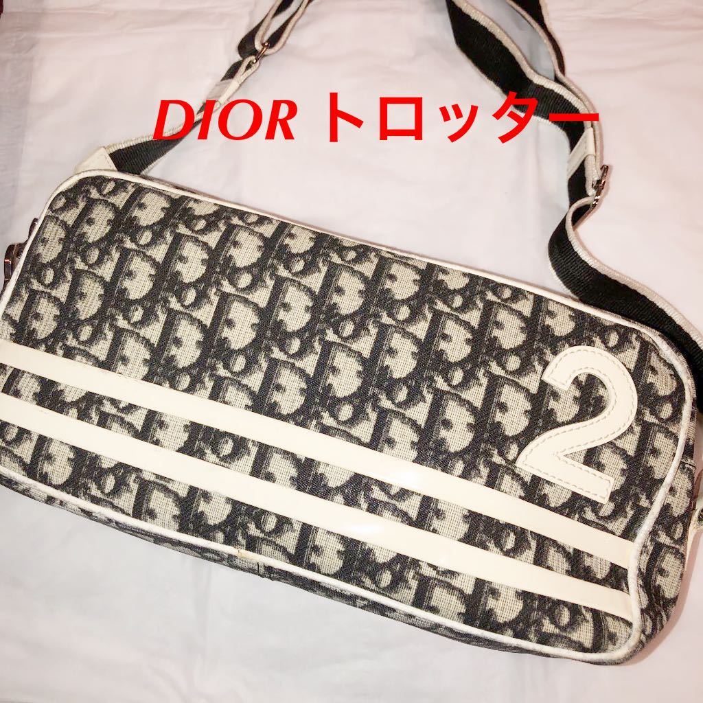クリスチャンディオール DIOR トロッター ブルー ショルダー バッグ 美