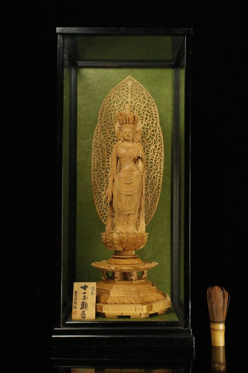 中国高級工芸美術師 葉森祥 作 国宝 十一面観音 共箱付 / 中国美術