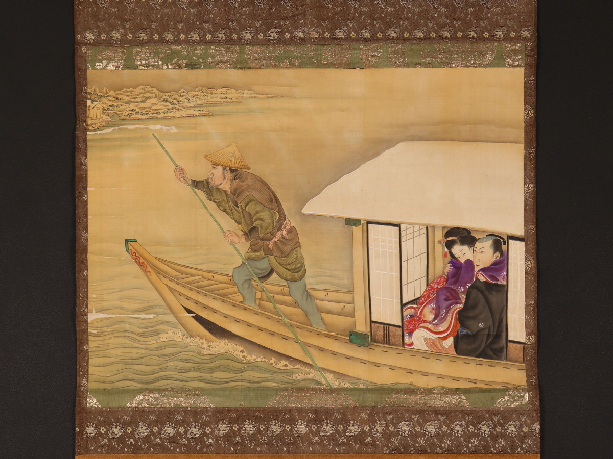 伝来】mz1968 春画 屋形船男女図 浮世絵 洋画風の落札情報詳細 - Yahoo