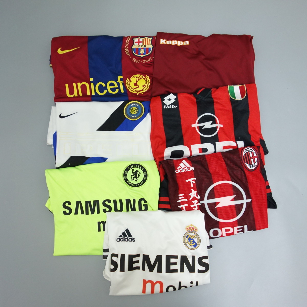 1円 まとめ売り 仕入れ 転売 7枚 バルセロナ リバプール チェルシー Acミラン レアルマドリード インテル ユニフォーム ゲームシャツ の落札情報詳細 ヤフオク落札価格情報 オークフリー スマートフォン版