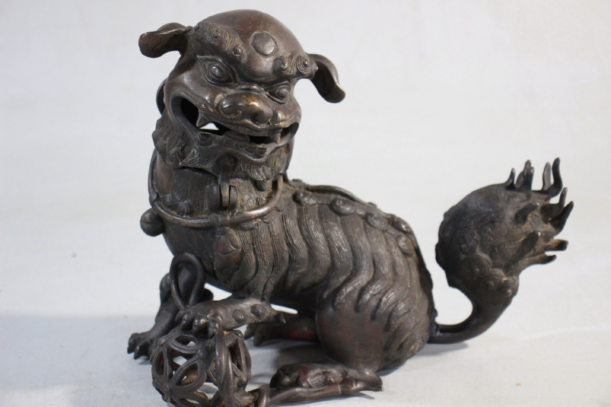金属工芸 唐獅子 香炉 【公式通販】
