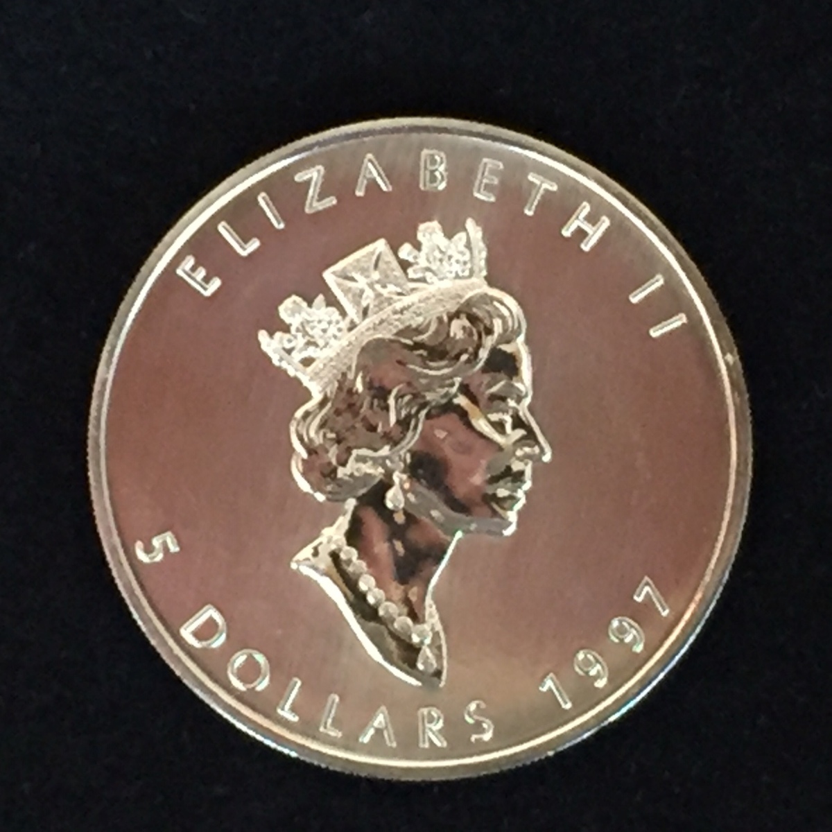 カナダ銀貨 メイプルリーフ銀貨 5 DOLLARS 1997 エリザベスⅡFINE