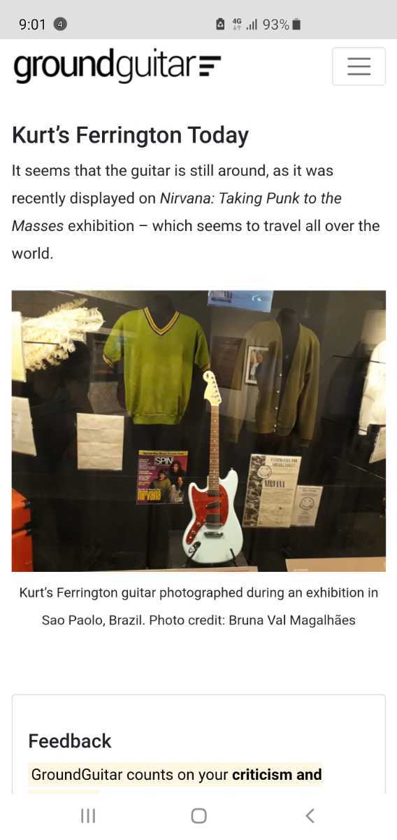 激レア Nirvana カートコバーン フェリントンカスタム ムスタング