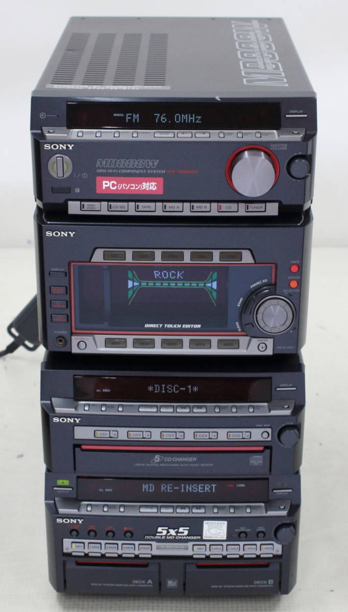 【ジャンク扱い】SONY S-MD888W ソニー SONY DHC-MD888W システムコンポ CD MD コンポ ジャンク SONY