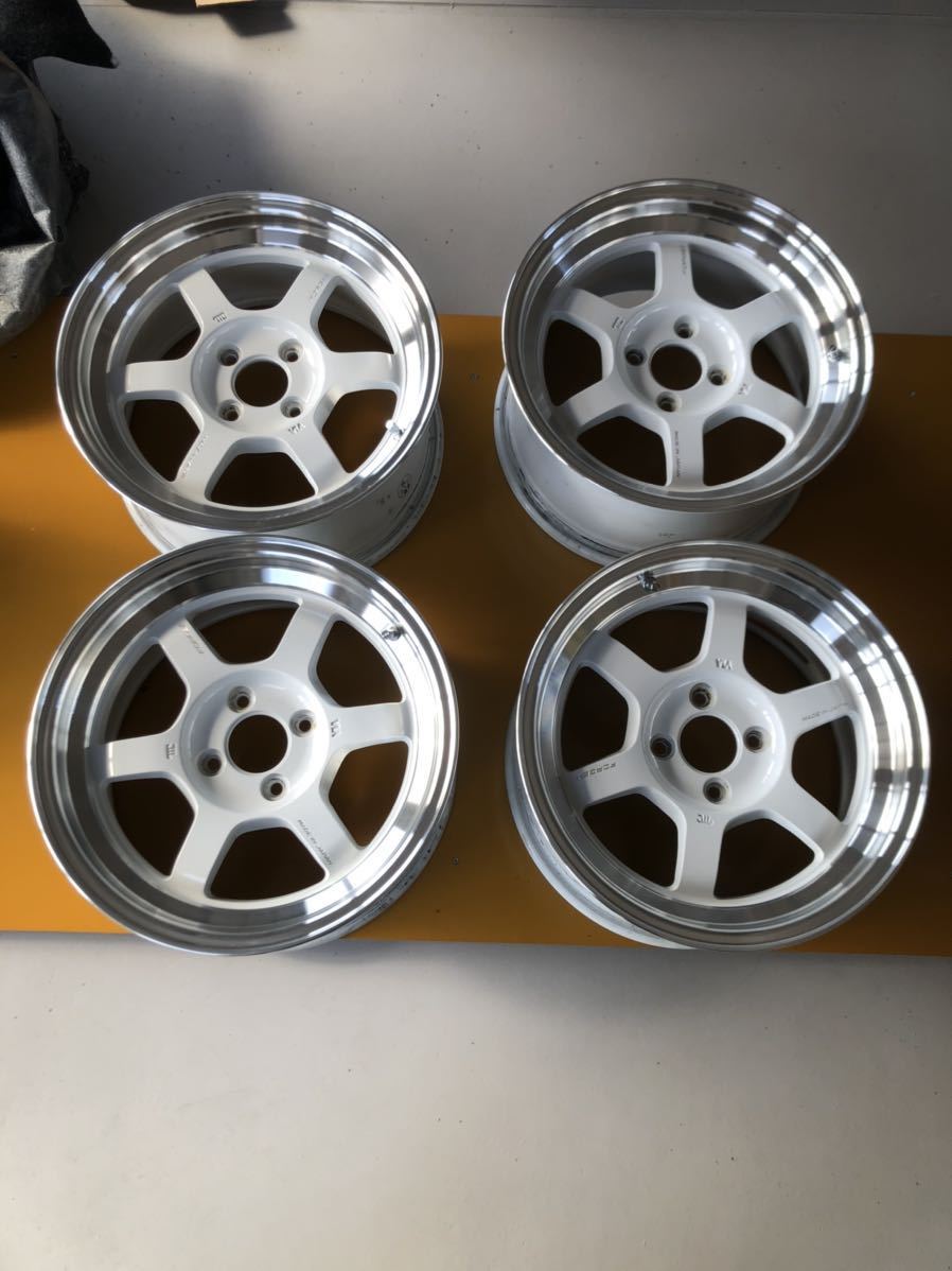 美品 レイズ RAYS TE37V 15インチ 7.5j +25 pcd100 4穴 限定カラー
