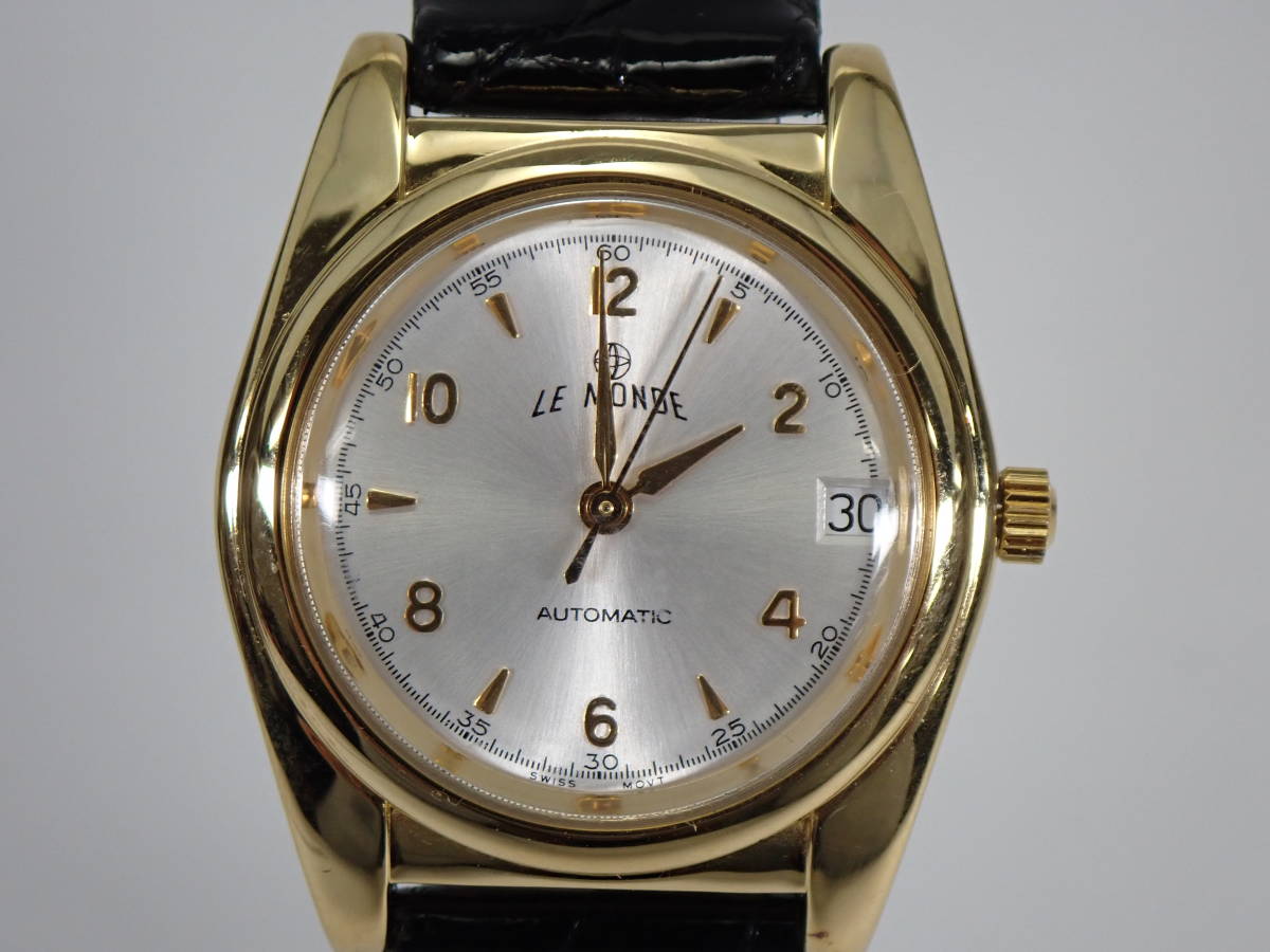 LE MONDE 自動巻き時計 稼働品 スイス ルモンド 美品 ヴィンテージ LE