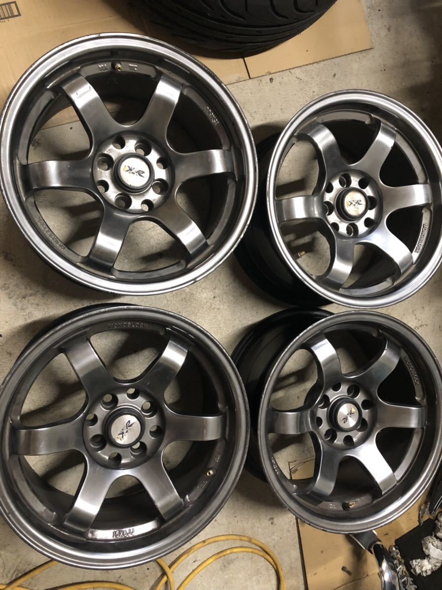 深リム TE37風 15インチ 8J 100－4穴 ET30 4本 美品