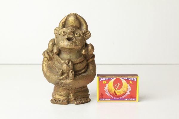 清水公照］泥仏庵 ブロンズ泥仏 銘 蕾童女 (754g) 共箱 東大寺長老