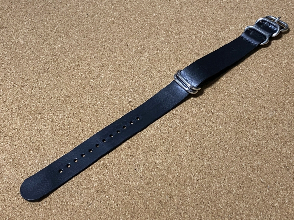 新品】NATOストラップ レザー ブラック ラグ幅20mm NATO 本革 ベルト