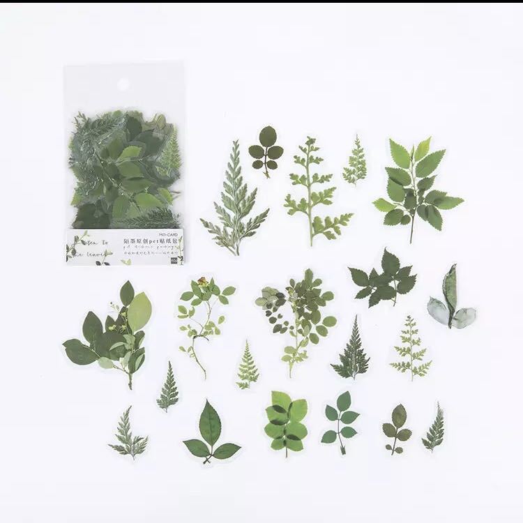 未使用】新品 シールステッカー 葉っぱ 植物 コラージュ スクラップ 
