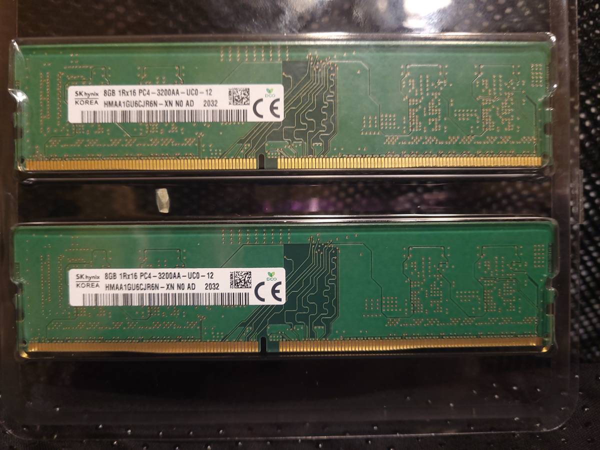 SK hynix 8GB ×2 計 16GB DDR4 2400 メモリ SK hynix 8GB×2枚