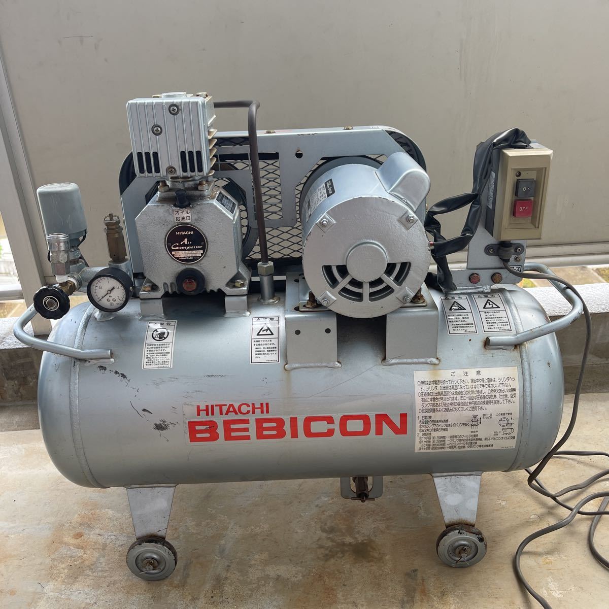 日立 0.4OP-7S エアーコンプレッサー ベビコン 常圧タイプ【市川行徳店