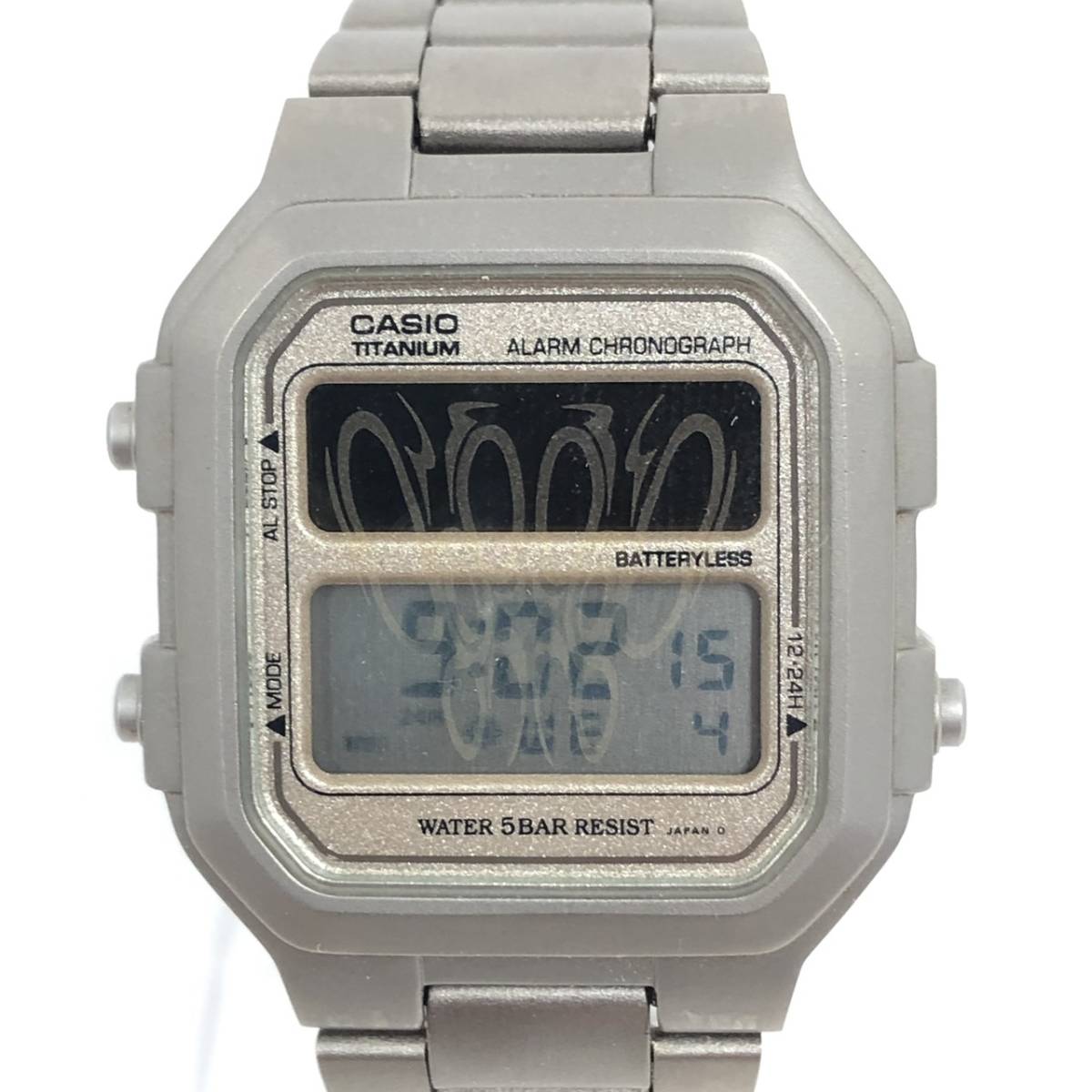 稼働品 CASIO(カシオ) 腕時計 LIN-155 クオーツ メンズ グレー /1698の