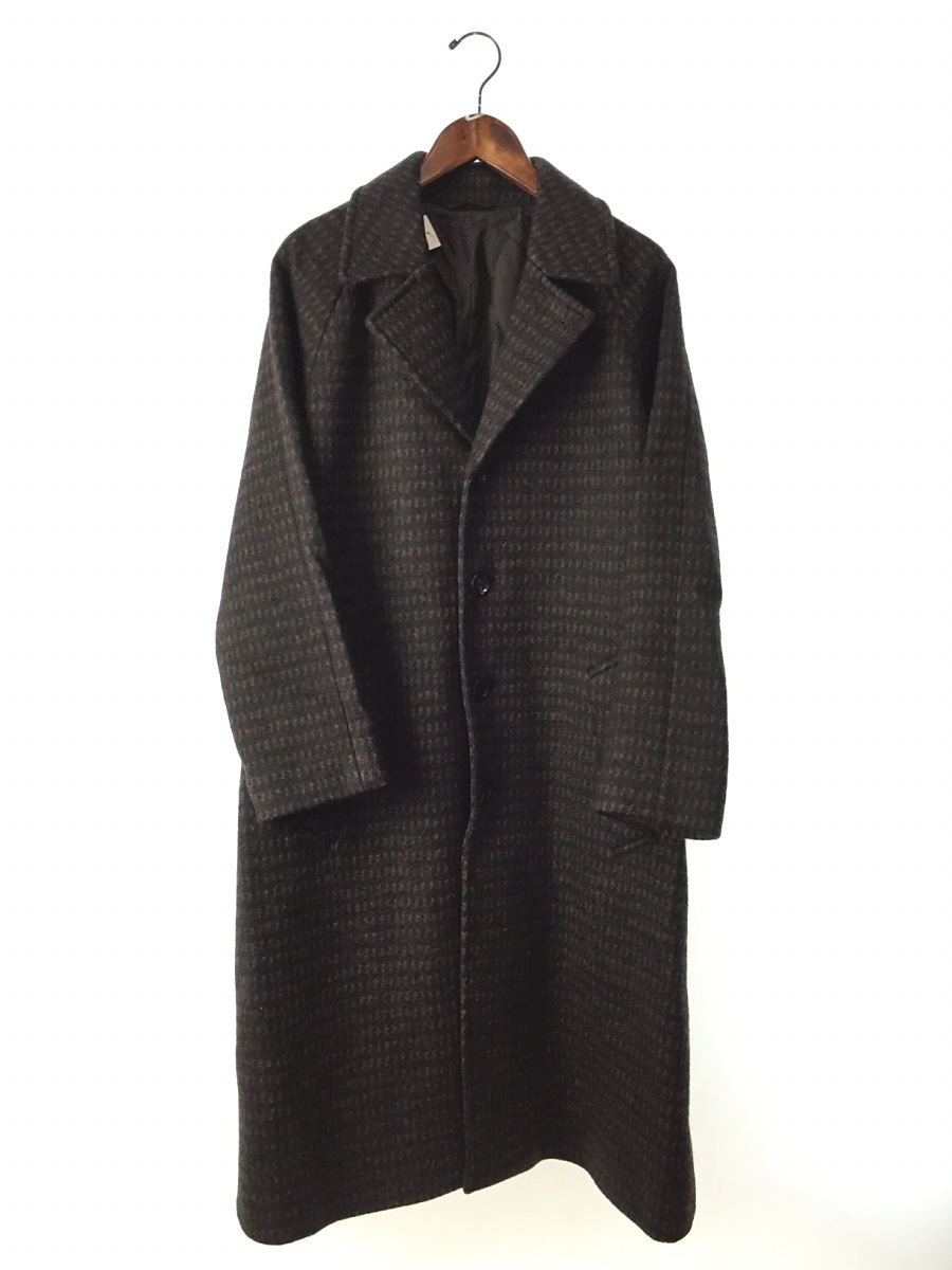 【トゥモローランド】ピルグリム チェスターコート ヘンリボーン柄 50 L 紺 トゥモローランド】ピルグリム チェスターコート ヘンリボーン柄 50 L 紺