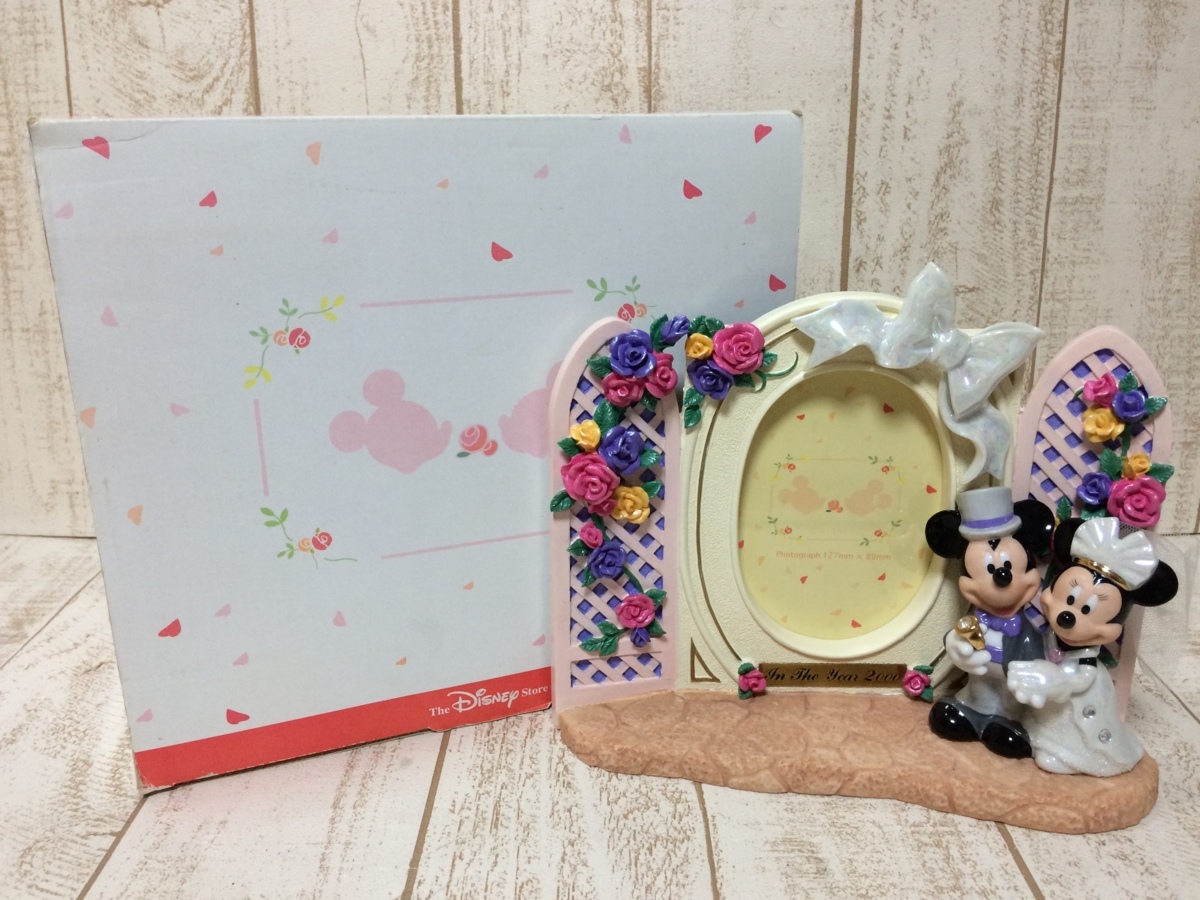 未使用ミッキーミニーディズニーランドウエディング写真立洋装結婚式